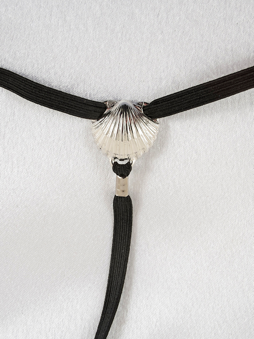 Womens Silver Rare Pearl G String #5