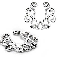 Classic Non Piercing Nipple Rings in Silver