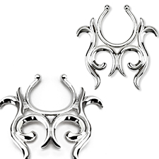 Tribal Design Non Piercing Nipple Rings