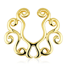 Classic Non Piercing Nipple Rings in Gold